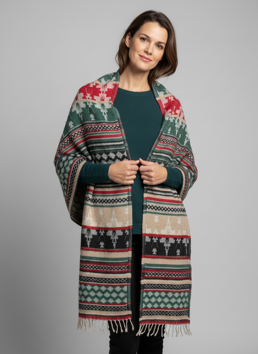 Châle en laine de Yack – Tissé à la main 🌸 provenant du cachemire