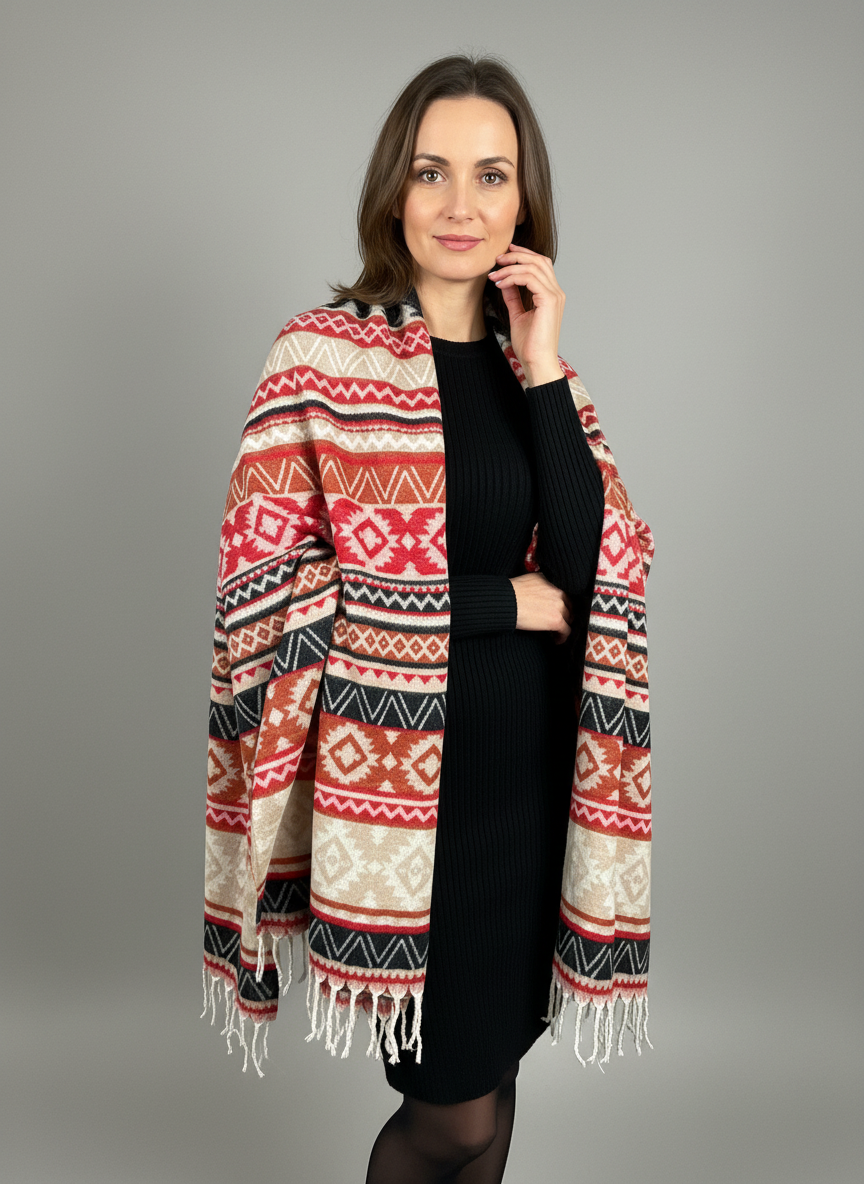 Châle en laine de Yack – Tissé à la main 🌸 provenant du cachemire