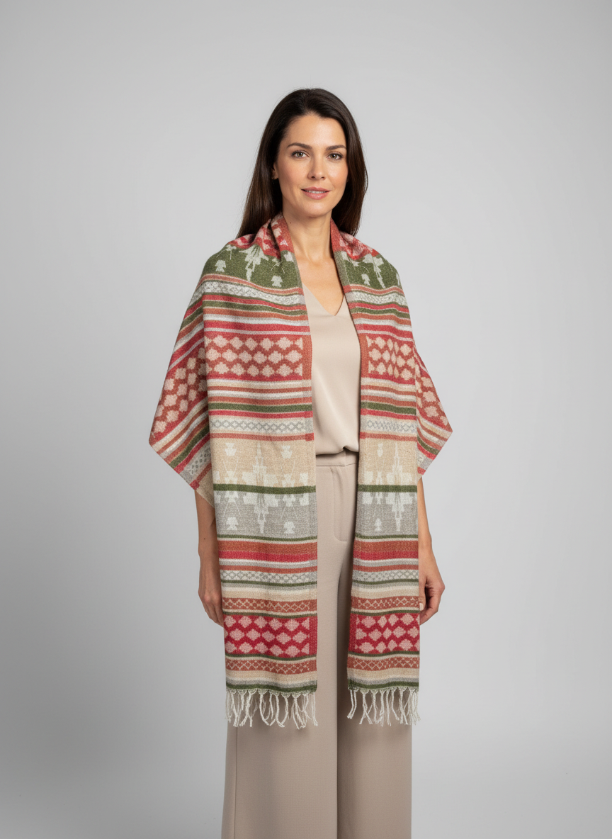 Châle en laine de Yack – Tissé à la main 🌸 provenant du cachemire