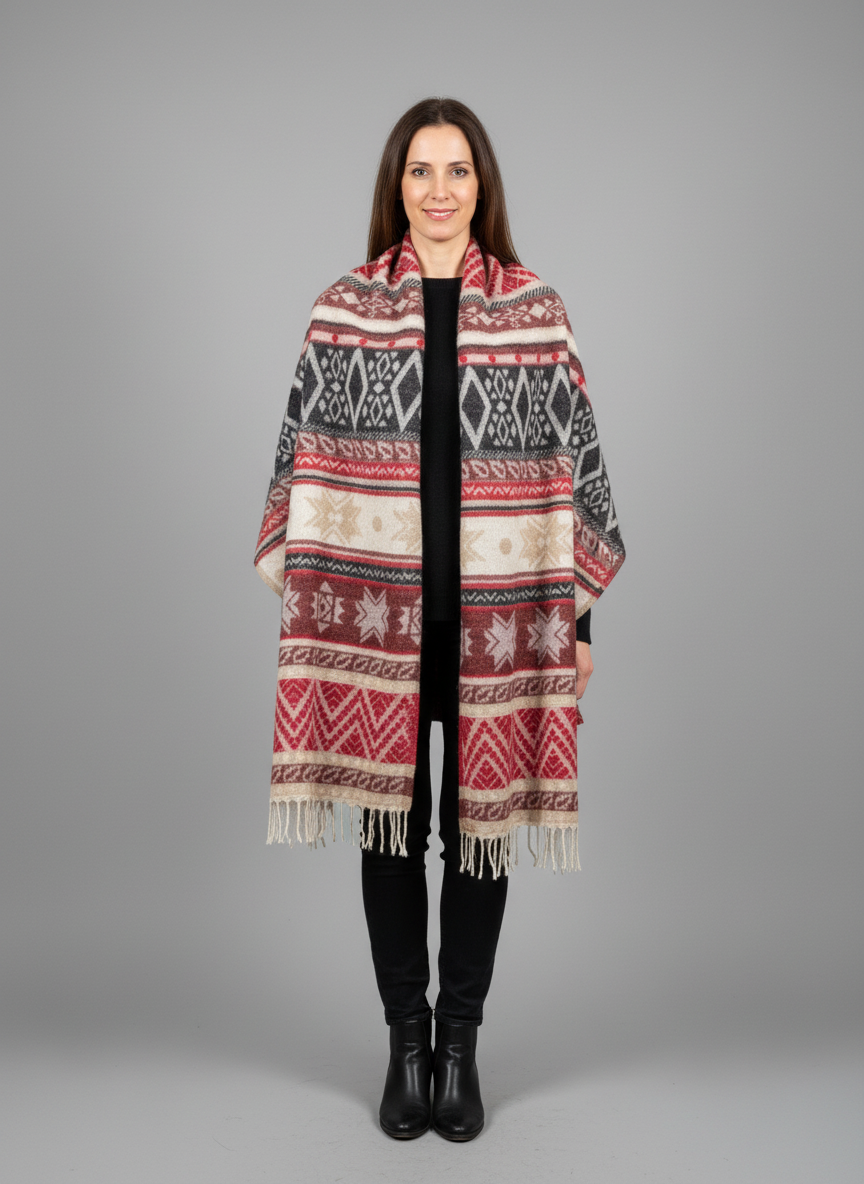 Châle en laine de Yack – Tissé à la main 🌸 provenant du cachemire