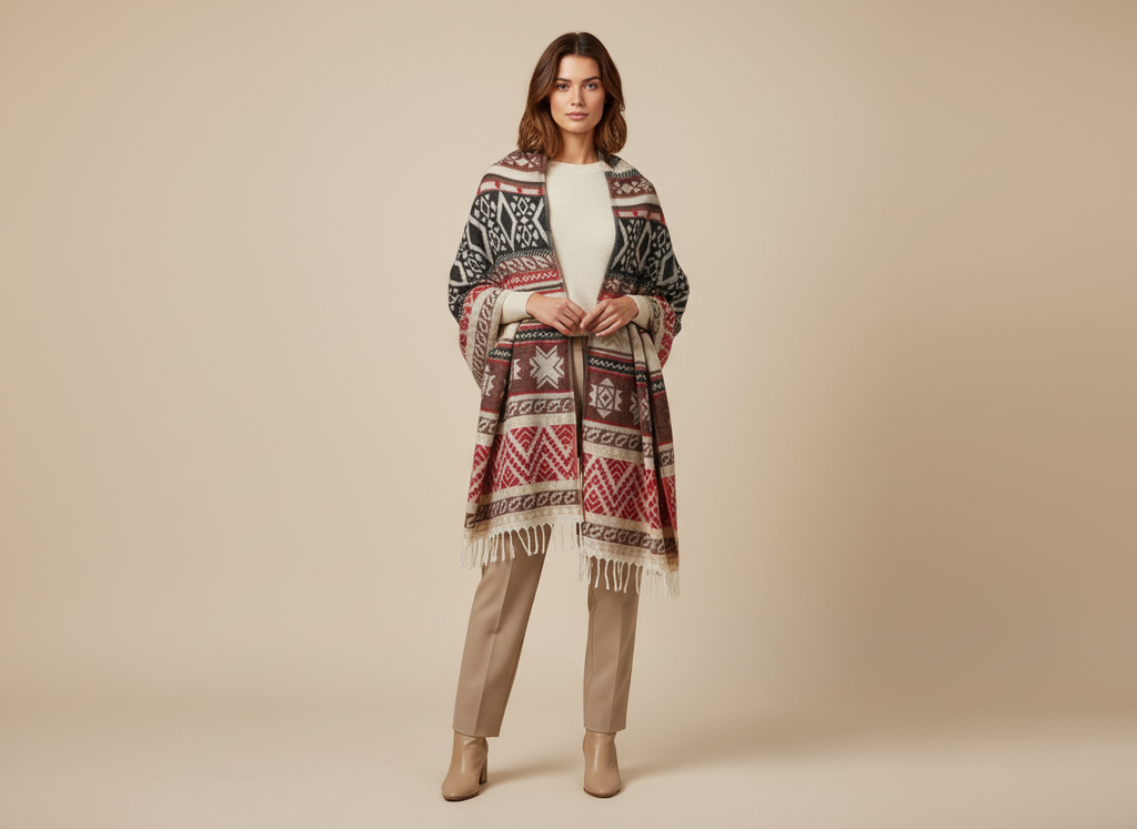 Châle en laine de Yack – Tissé à la main 🌸 provenant du cachemire