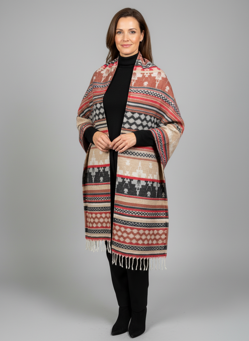 Châle en laine de Yack – Tissé à la main 🌸 provenant du cachemire