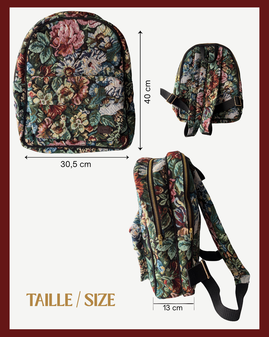 Sac à Dos Multicolore Fleurs en Jacquard – Élégant, Durable et Pratique