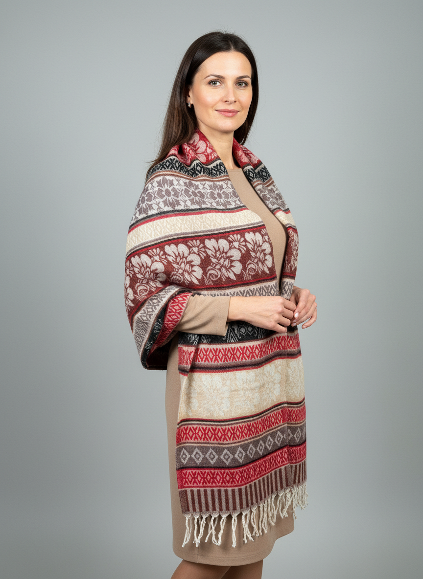 Châle en laine de Yack – Tissé à la main 🌸 provenant du cachemire