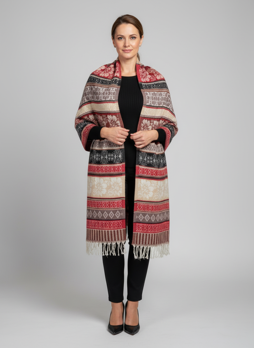 Châle en laine de Yack – Tissé à la main 🌸 provenant du cachemire