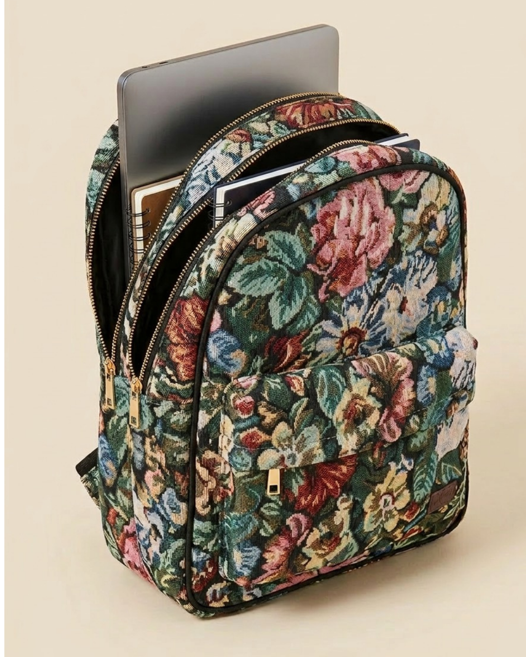 Sac à Dos Multicolore Fleurs en Jacquard – Élégant, Durable et Pratique