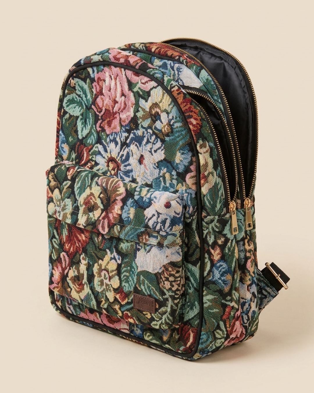 Mehrfarbiger Rucksack mit Blumen-Jacquard – Elegant, Strapazierfähig und Praktisch
