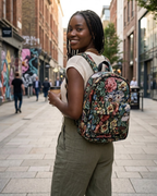 Mehrfarbiger Rucksack mit Blumen-Jacquard – Elegant, Strapazierfähig und Praktisch