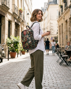 Mehrfarbiger Rucksack mit Blumen-Jacquard – Elegant, Strapazierfähig und Praktisch