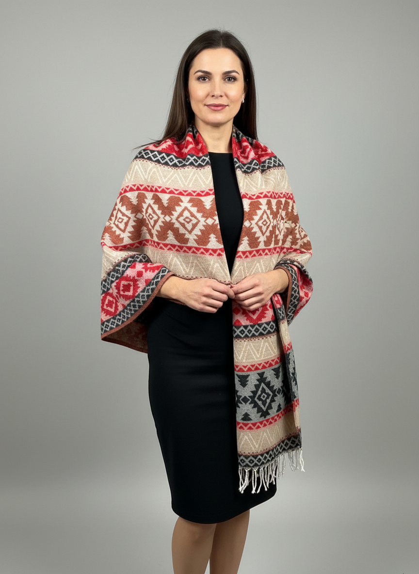 Châle en laine de Yack – Tissé à la main 🌸 provenant du cachemire