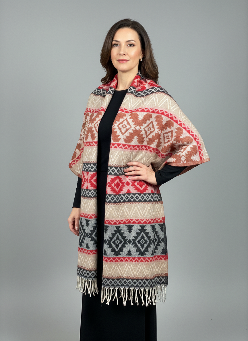 Châle en laine de Yack – Tissé à la main 🌸 provenant du cachemire