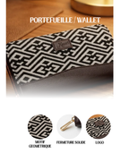 Portefeuille Jacquard Labyrinthe Noir & Beige