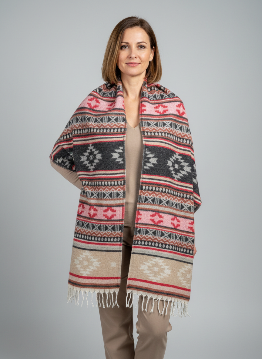 Châle en laine de Yack – Tissé à la main 🌸 provenant du cachemire