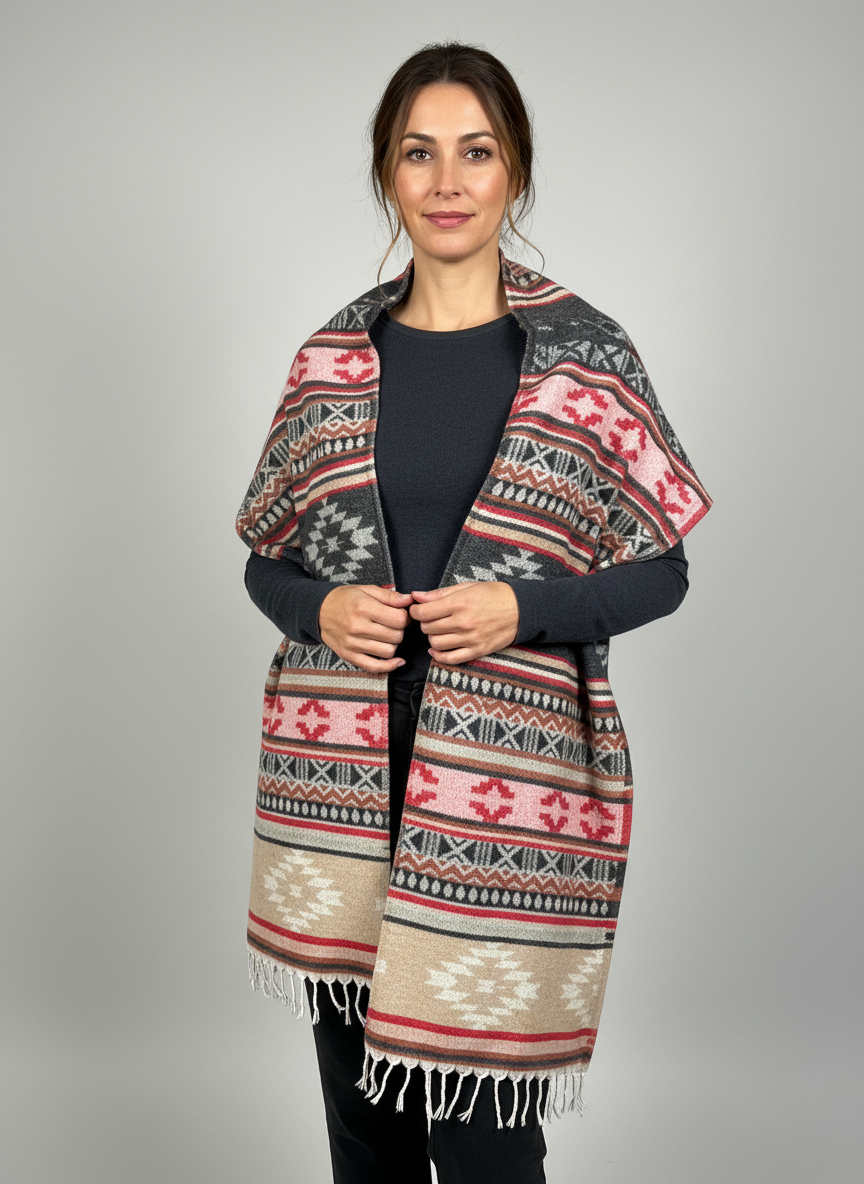 Châle en laine de Yack – Tissé à la main 🌸 provenant du cachemire