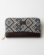 Portefeuille Jacquard Losanges Marine & Crème