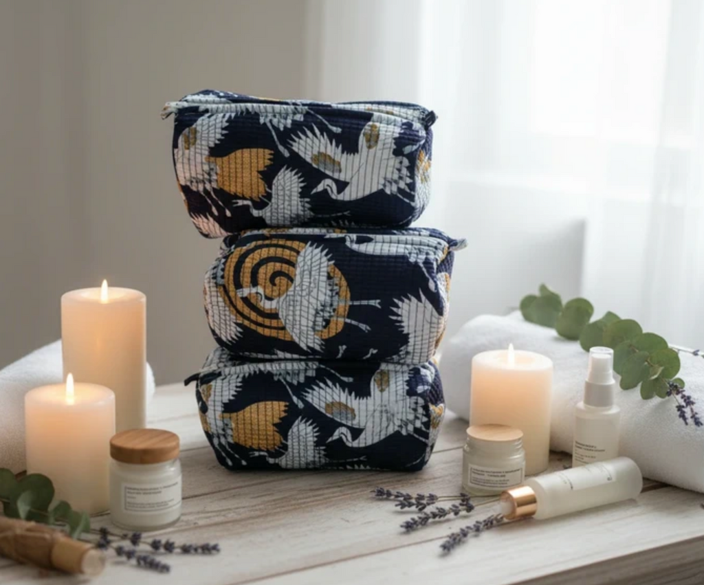 Kit 3 trousses de différentes tailles Bleue Noir  – Design Animal