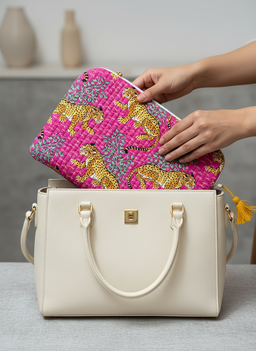 🧑‍💻 Housse d’ordinateur | Coton matelassé & intérieur imperméable