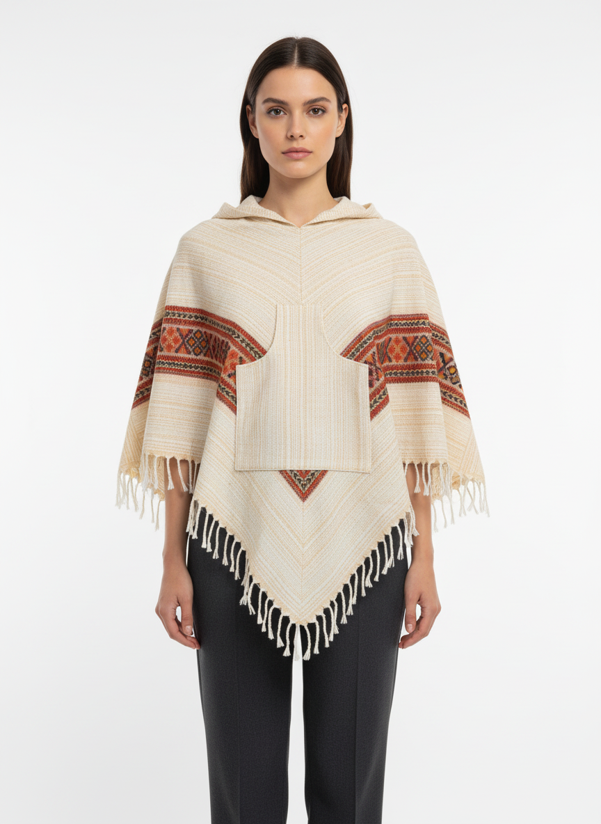 Poncho en Laine de Yack du Cachemire – Tissé à la Main