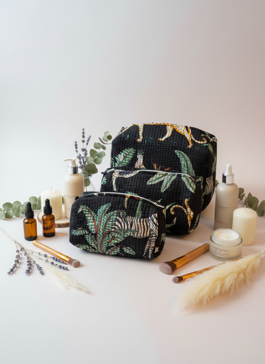 Kit 3 trousses de différentes tailles Noir  – Design Animal