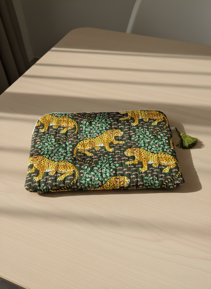 🧑‍💻 Housse d’ordinateur | Coton matelassé & intérieur imperméable