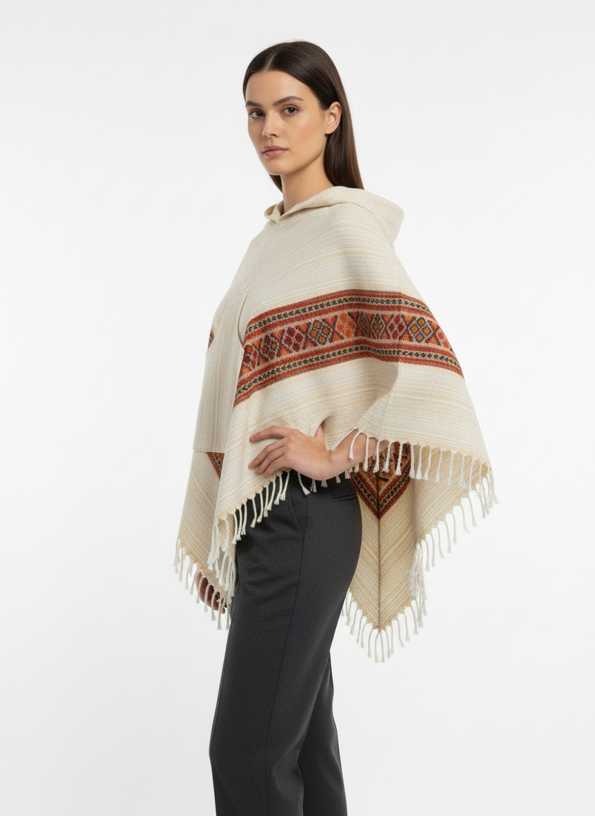 Poncho en Laine de Yack du Cachemire – Tissé à la Main