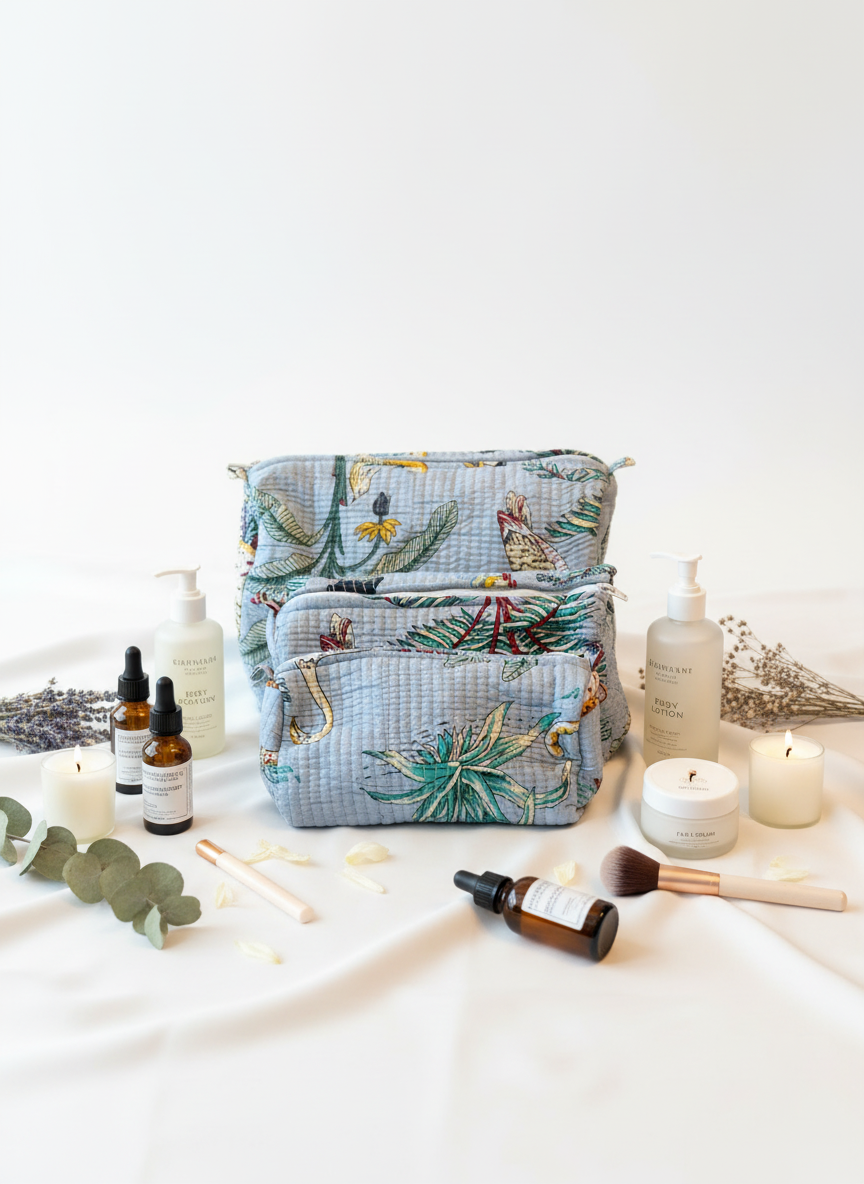 Kit 3 trousses de différentes tailles Bleue clair – Design Animal