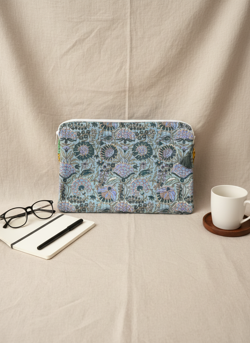 🧑‍💻 Housse d’ordinateur | Coton matelassé & intérieur imperméable