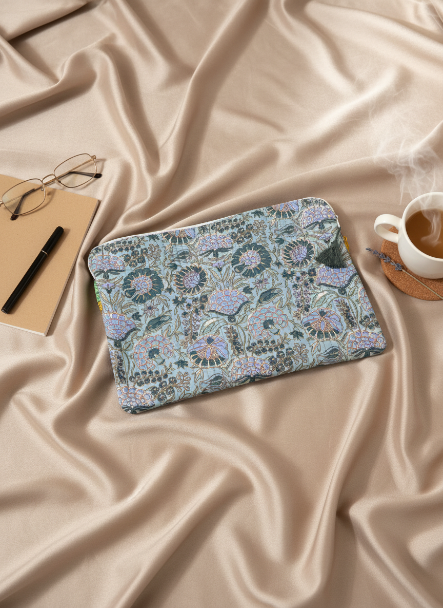 🧑‍💻 Housse d’ordinateur | Coton matelassé & intérieur imperméable