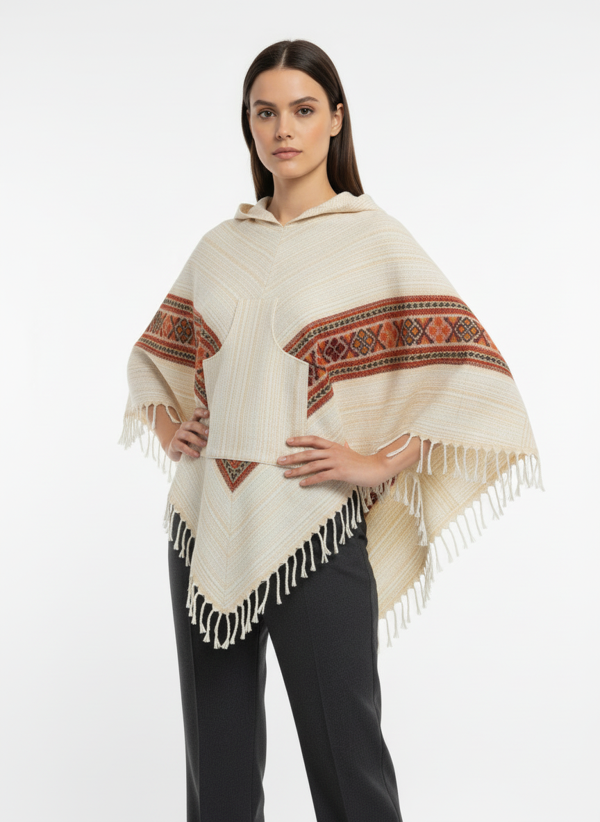 Poncho en Laine de Yack du Cachemire – Tissé à la Main
