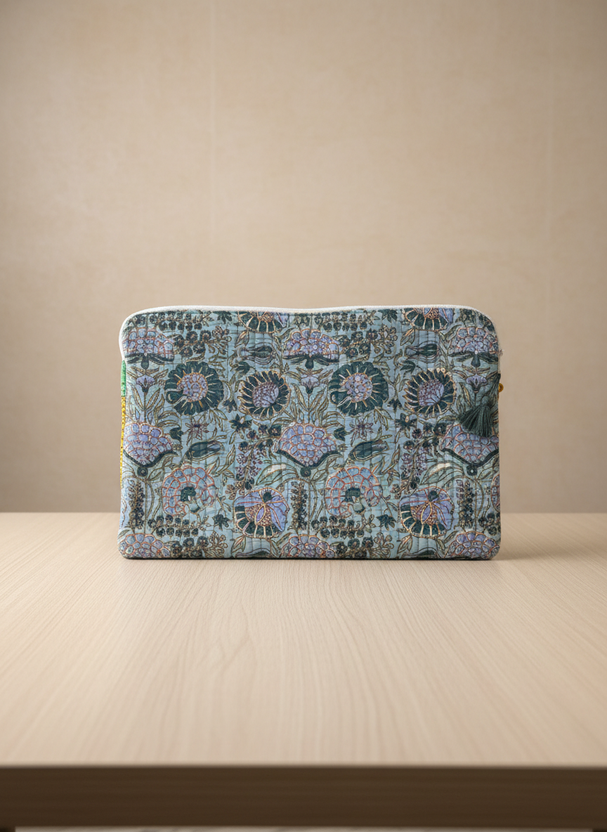 🧑‍💻 Housse d’ordinateur | Coton matelassé & intérieur imperméable