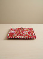 Pochette de tablette / liseuse – 22 × 26 cm – Motif textile Rouge