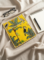 Pochette de tablette / liseuse – 22 × 26 cm – Motif textile Jaune
