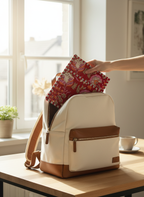 Pochette de tablette / liseuse – 22 × 26 cm – Motif textile Rouge Orange jaune