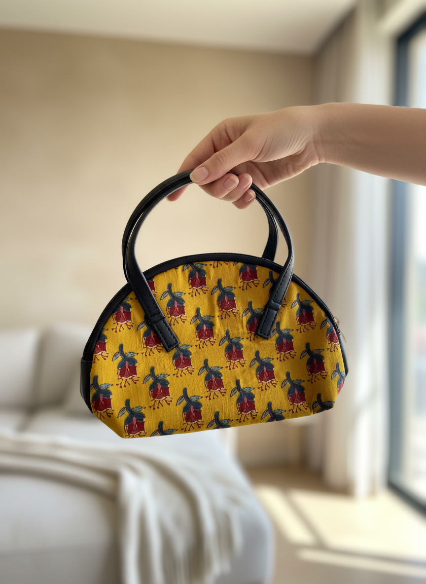 Sac à main floral compact 16 x 24 cm transporter l’essentiel : clés, portefeuille et téléphone similicuir noir