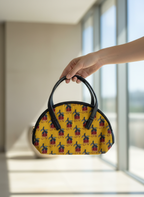 Sac à main floral compact 16 x 24 cm transporter l’essentiel : clés, portefeuille et téléphone similicuir noir