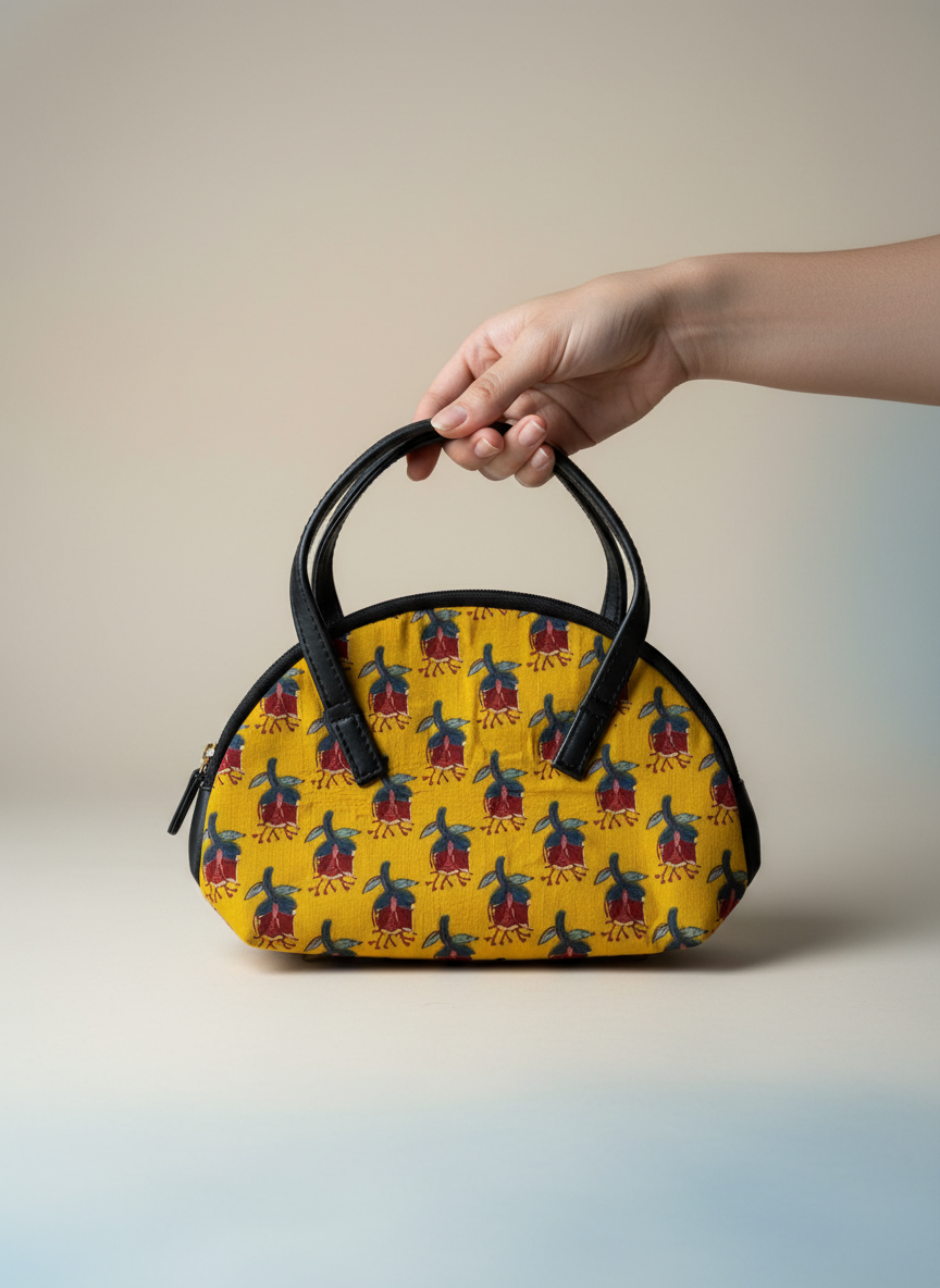 Sac à main floral compact 16 x 24 cm transporter l’essentiel : clés, portefeuille et téléphone similicuir noir