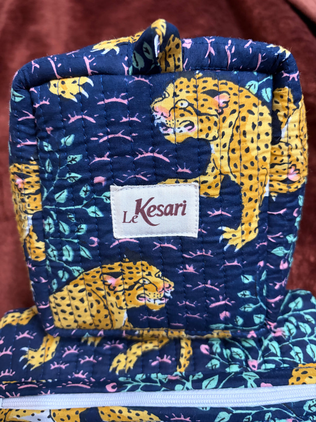 Kit 3 trousses de différentes tailles Bleu foncée  – Design animal Leopard