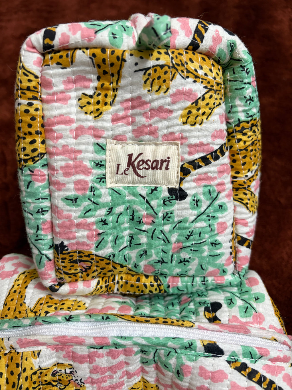 Kit 3 trousses de différentes tailles rose clair   – Design animal Leopard