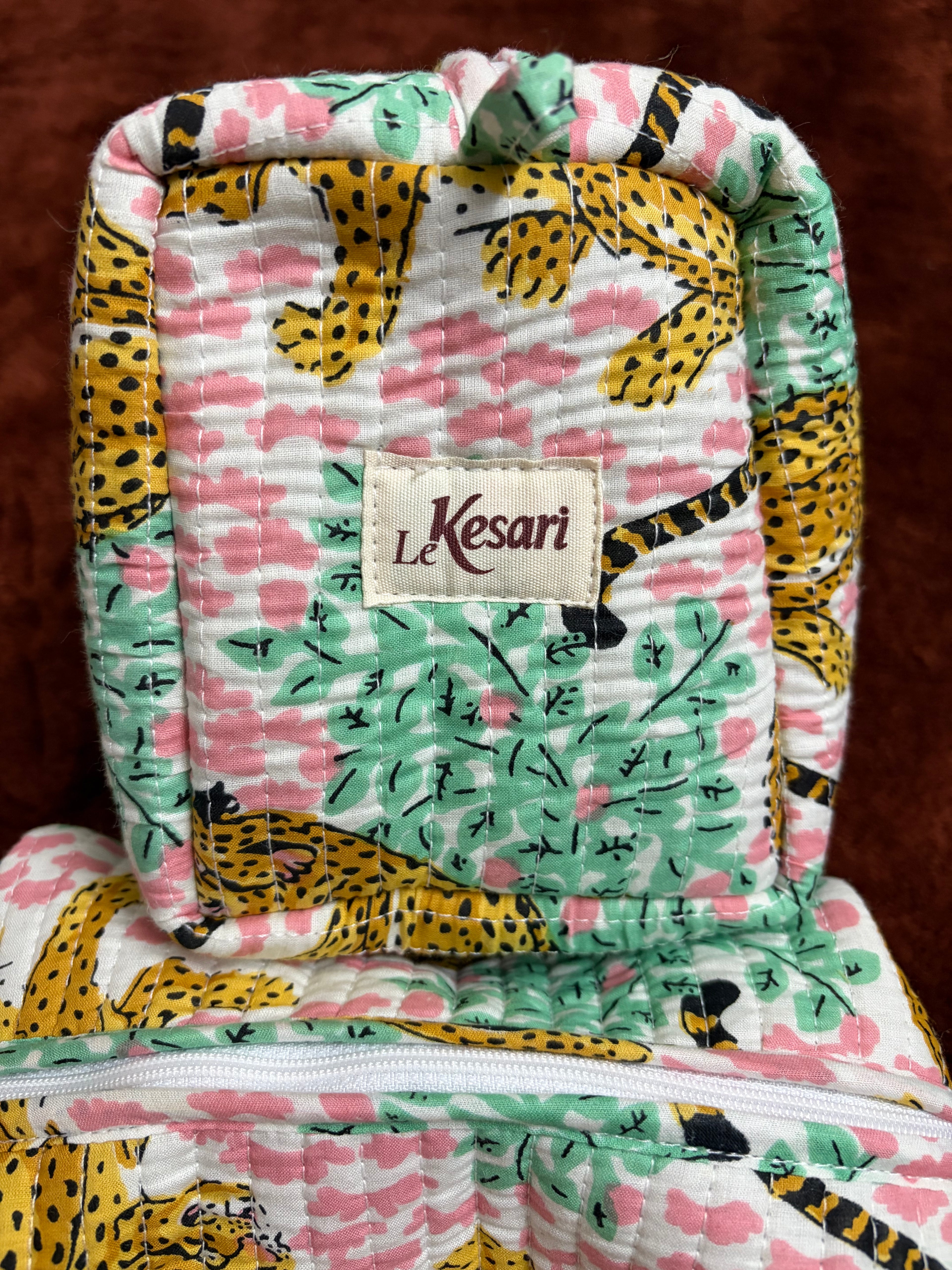 Kit 3 trousses de différentes tailles rose clair   – Design animal Leopard