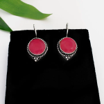 Boucles d’oreilles argenté aux pierres verte
