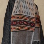 Écharpe en Laine de Yak & Cachemire Motifs Ethniques et Franges Style Chaleureux et Confortable Accessoire Élégant 200x31 cm