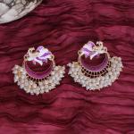 Boucles d'oreilles peinte a la main de couleur verte