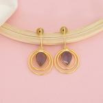 Boucles D'oreilles pendante pierre violette