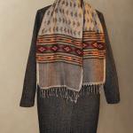 Écharpe en Laine de Yak & Cachemire Motifs Ethniques et Franges Style Chaleureux et Confortable Accessoire Élégant 200x31 cm