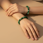 Bracelet En Cristal De Guérison En Agate À Bandes Vertes (8 Mm)