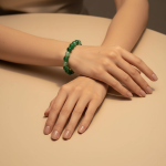 Bracelet En Cristal De Guérison En Agate À Bandes Vertes (8 Mm)