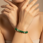 Bracelet En Cristal De Guérison En Agate À Bandes Vertes (8 Mm)