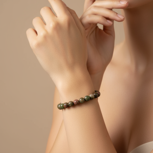 Bracelet En Cristal De Guérison Unakite (8 Mm)