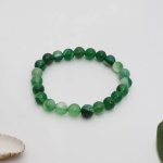 Bracelet En Cristal De Guérison En Agate À Bandes Vertes (8 Mm)