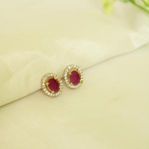 Boucle d'oreille en diamant américain de couleur or